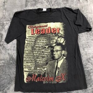 Vision Sports Malcolm X TShirt Men 5XL Black Original Leader Graphic Heavyweight